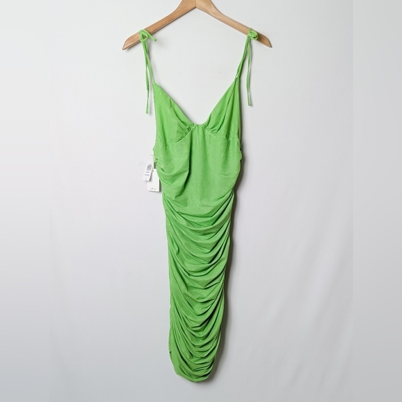 NWT WILFRED Winona Dress Green L Aritzia - Picture 7 of 10